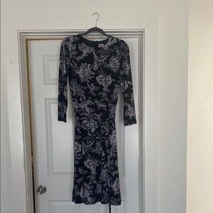 Anne Klein Black and White Long Sleeve Dress